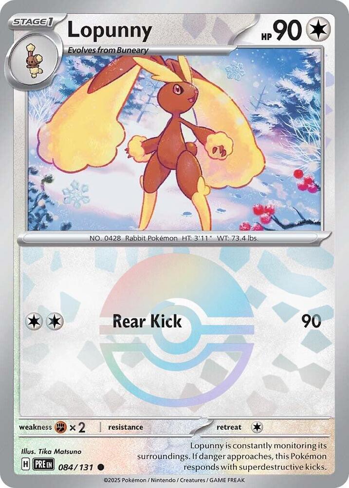 Lopunny (Poke Ball Pattern) 084/131 card from SV: Prismatic Evolutions