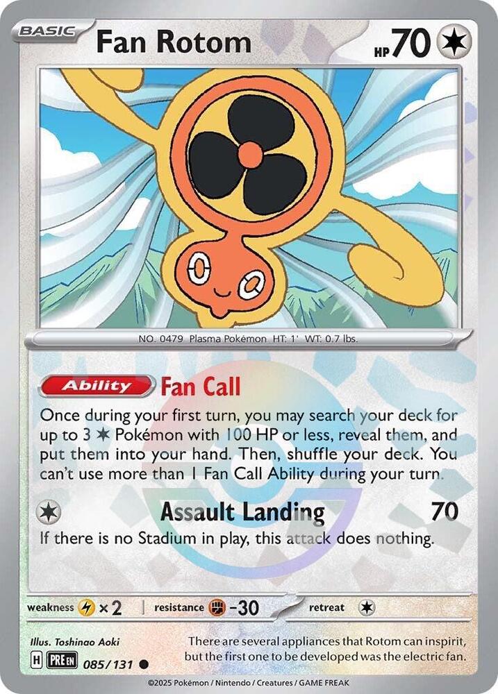 Fan Rotom (Poke Ball Pattern) 085/131 card from SV: Prismatic Evolutions