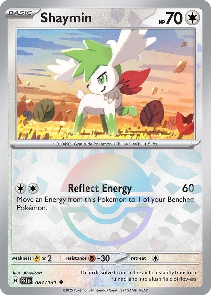 Shaymin (Poke Ball Pattern) 087/131 card from SV: Prismatic Evolutions