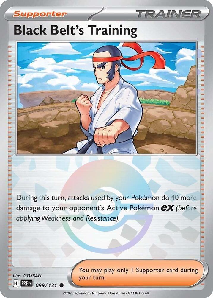 Black Belt's Training (Poke Ball Pattern) 099/131 card from SV: Prismatic Evolutions
