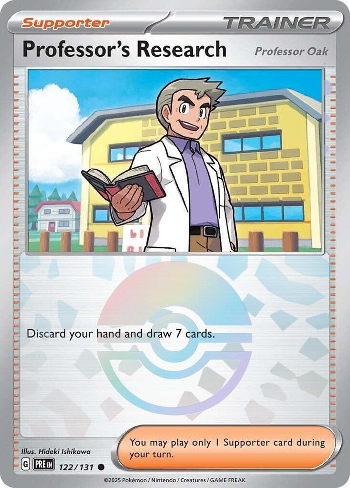 Professor's Research [Professor Oak] (Poke Ball Pattern) 122/131 card from SV: Prismatic Evolutions