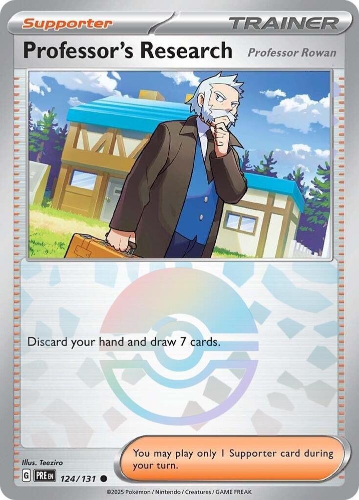 Professor's Research [Professor Rowan] (Poke Ball Pattern) 124/131 card from SV: Prismatic Evolutions