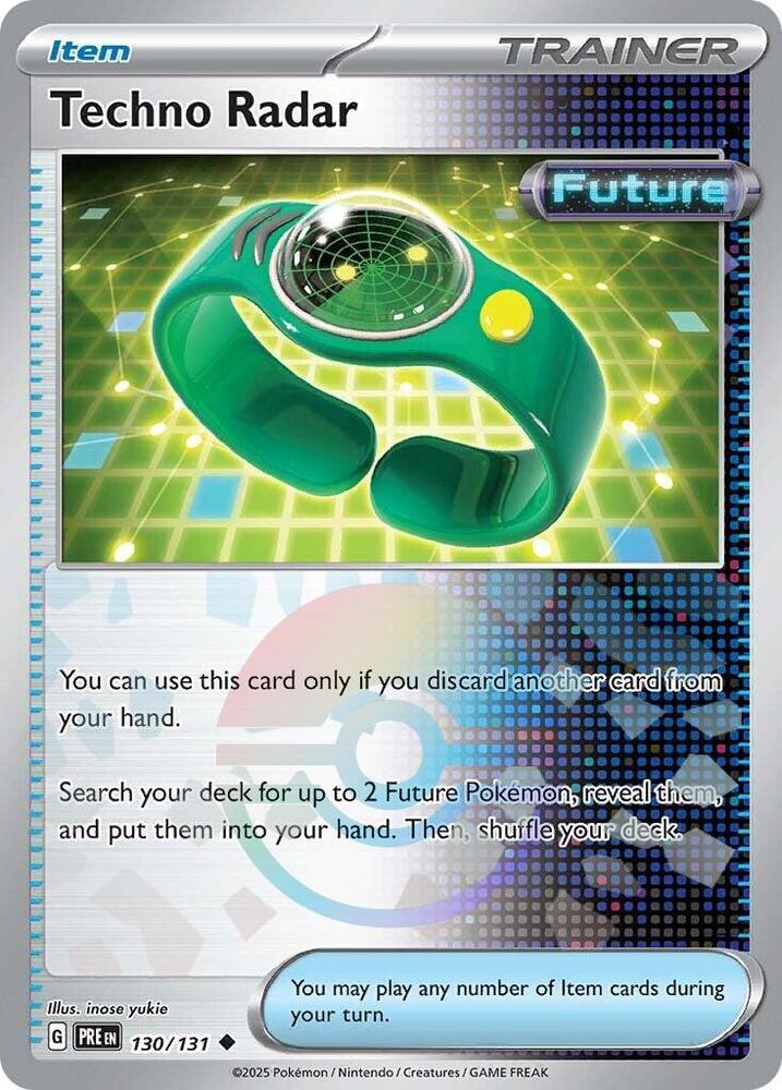 Techno Radar (Poke Ball Pattern) 130/131 card from SV: Prismatic Evolutions