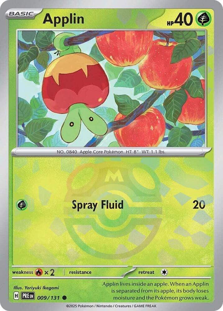Applin (Master Ball Pattern) 009/131 card from SV: Prismatic Evolutions