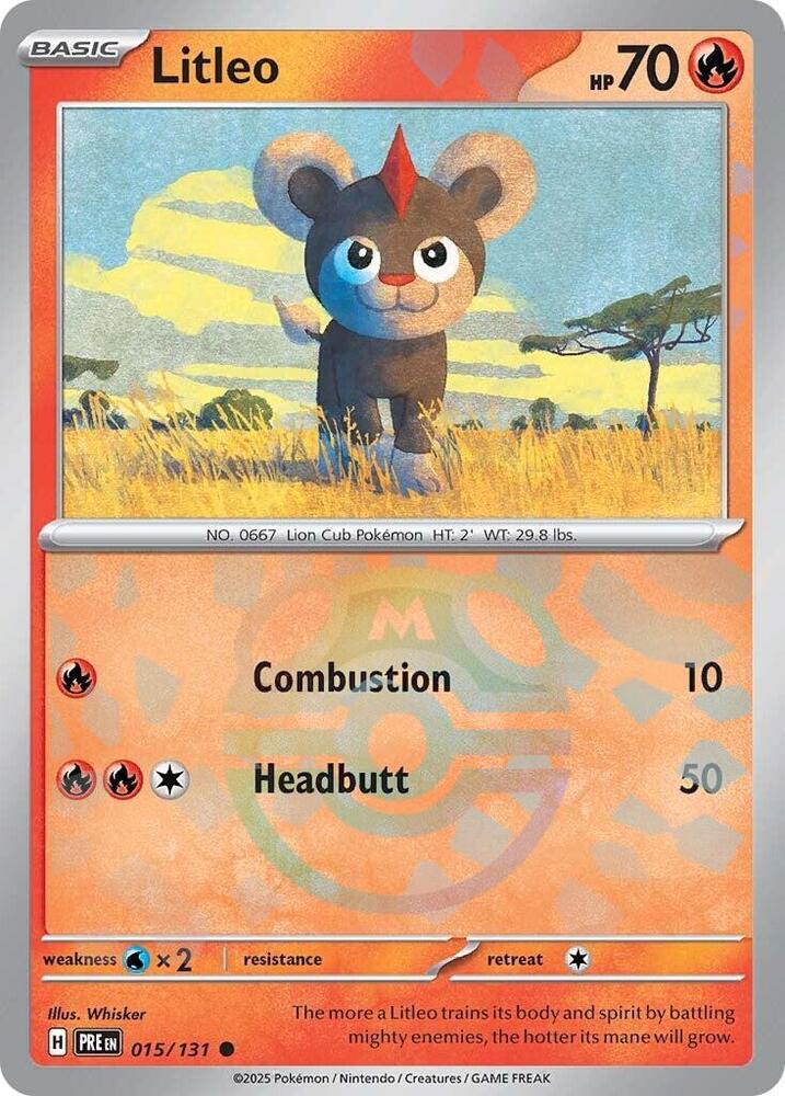Litleo (Master Ball Pattern) 015/131 card from SV: Prismatic Evolutions