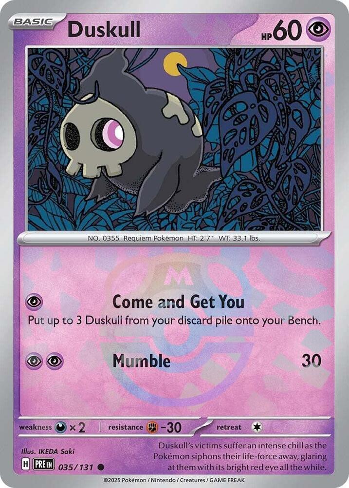 Duskull (Master Ball Pattern) 035/131 card from SV: Prismatic Evolutions