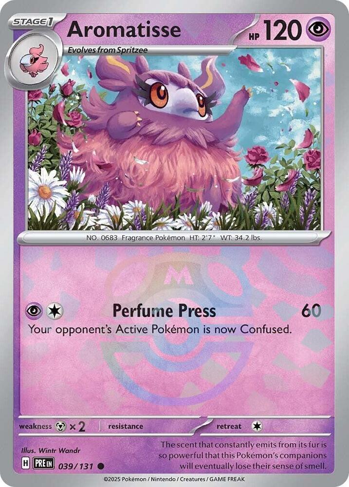 Aromatisse (Master Ball Pattern) 039/131 card from SV: Prismatic Evolutions