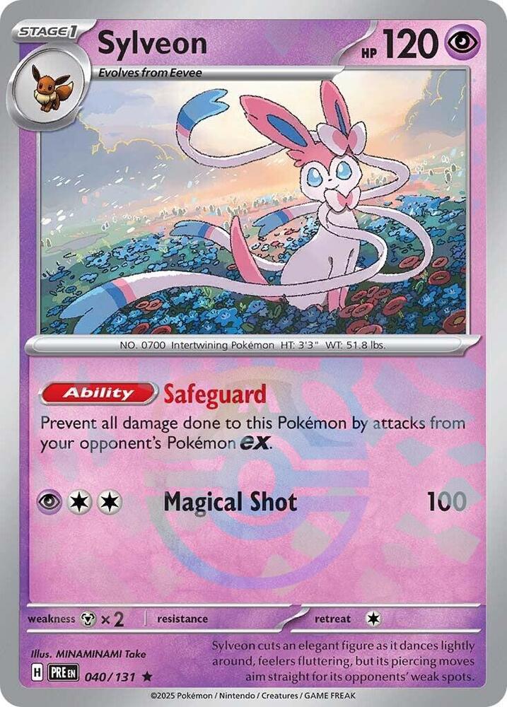 Sylveon (Master Ball Pattern) 040/131 card from SV: Prismatic Evolutions