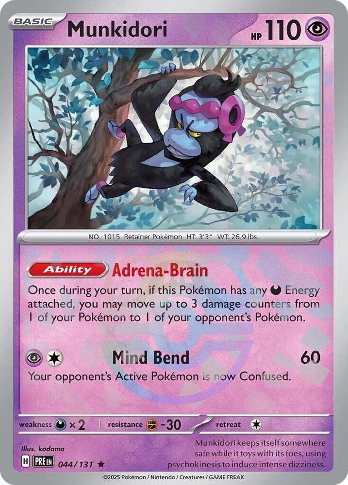 Munkidori (Master Ball Pattern) 044/131 card from SV: Prismatic Evolutions