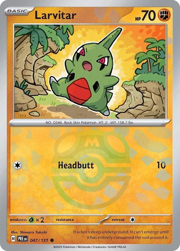 Larvitar (Master Ball Pattern) 047/131 card from SV: Prismatic Evolutions