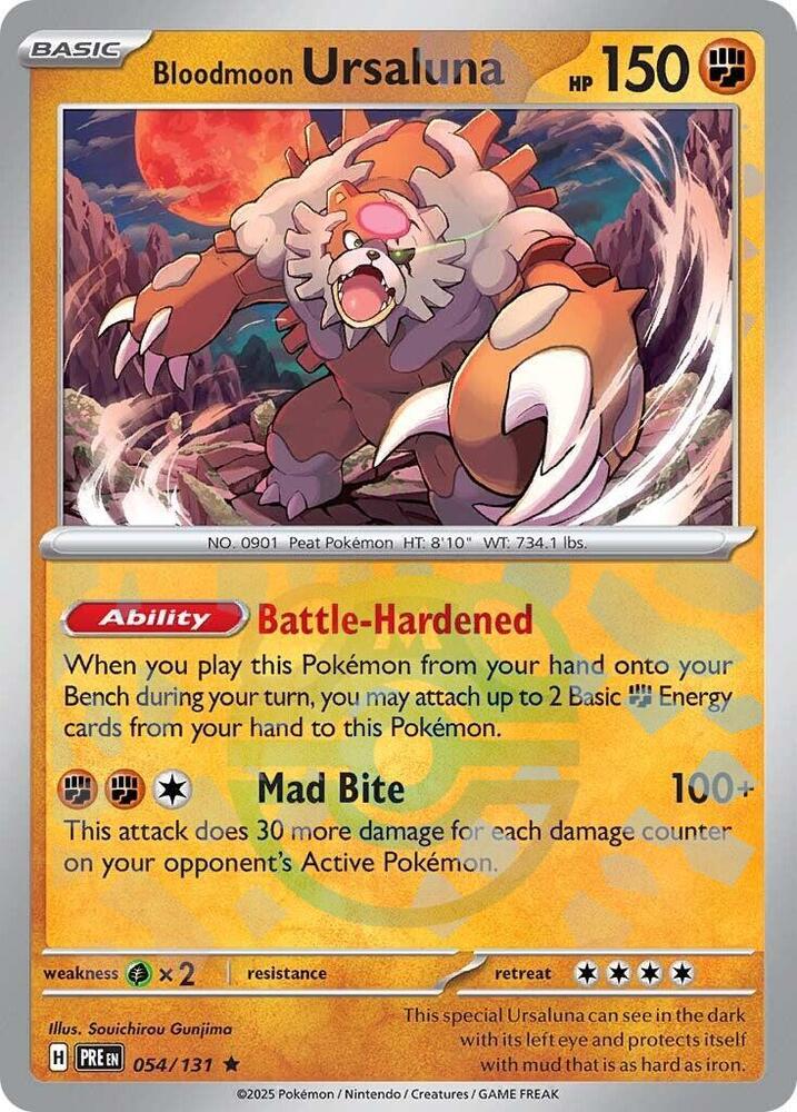 Bloodmoon Ursaluna (Master Ball Pattern) 054/131 card from SV: Prismatic Evolutions