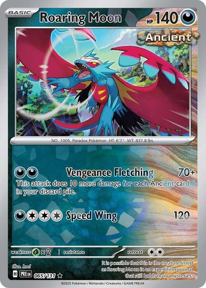 Roaring Moon (Master Ball Pattern) 065/131 card from SV: Prismatic Evolutions