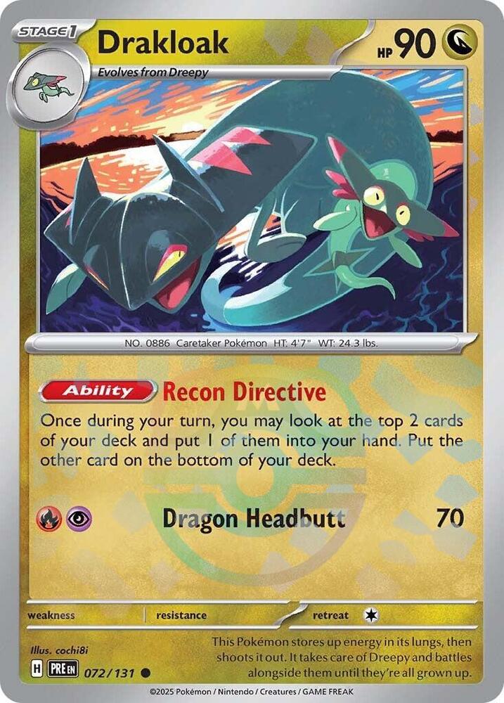 Drakloak (Master Ball Pattern) 072/131 card from SV: Prismatic Evolutions