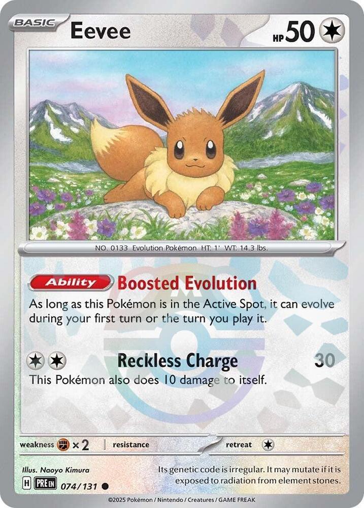 Eevee (Master Ball Pattern) 074/131 card from SV: Prismatic Evolutions