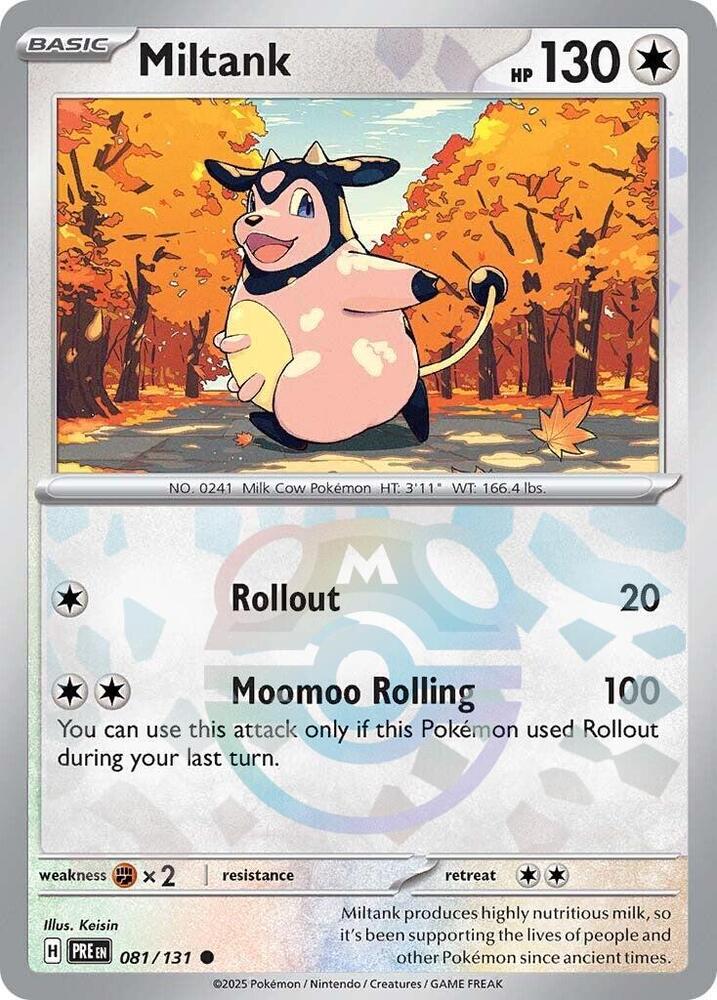 Miltank (Master Ball Pattern) 081/131 card from SV: Prismatic Evolutions