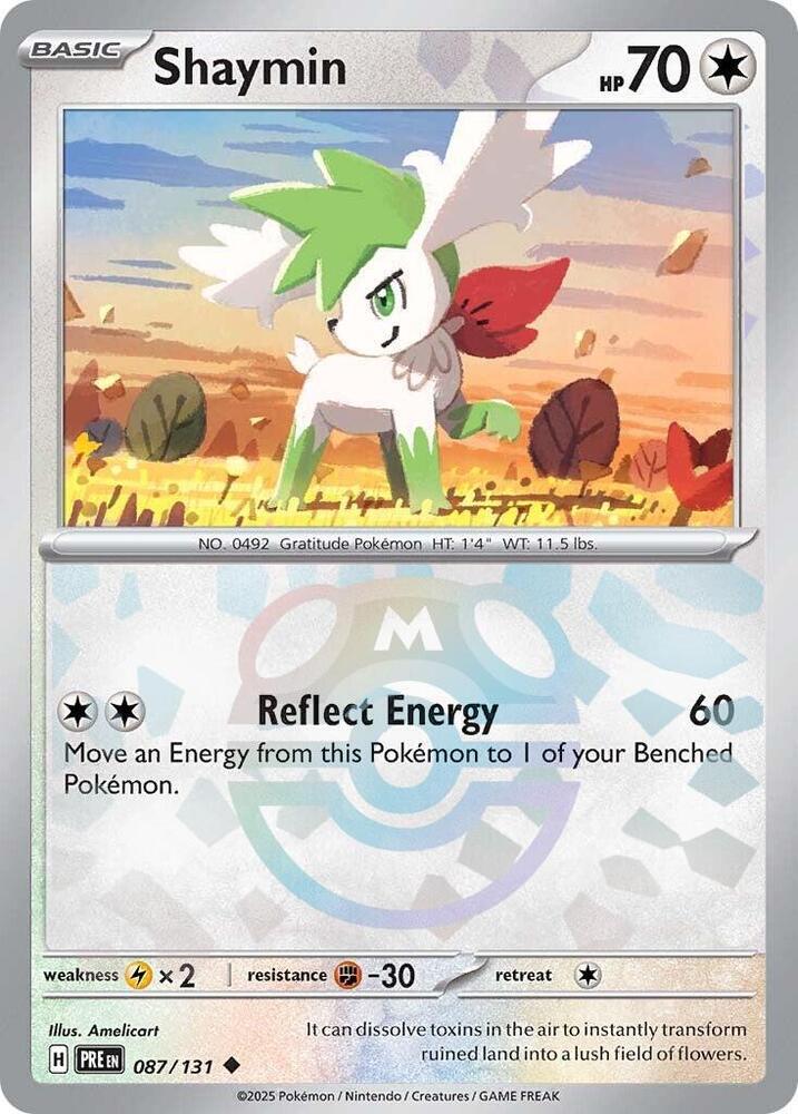 Shaymin (Master Ball Pattern) 087/131 card from SV: Prismatic Evolutions