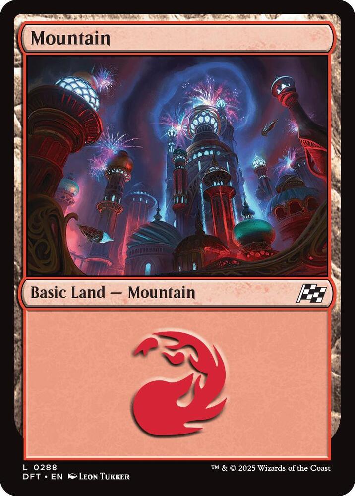 Mountain 288 card from Aetherdrift