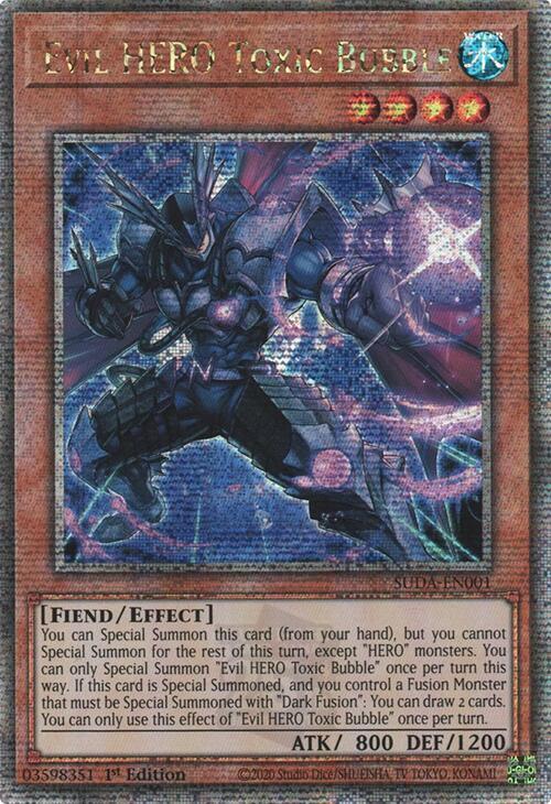 Evil HERO Toxic Bubble (Quarter Century Secret Rare) SUDA-EN001 card from Supreme Darkness