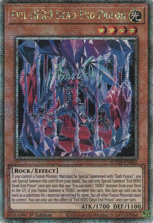Evil HERO Dead-End Prison (Quarter Century Secret Rare) SUDA-EN002 card from Supreme Darkness