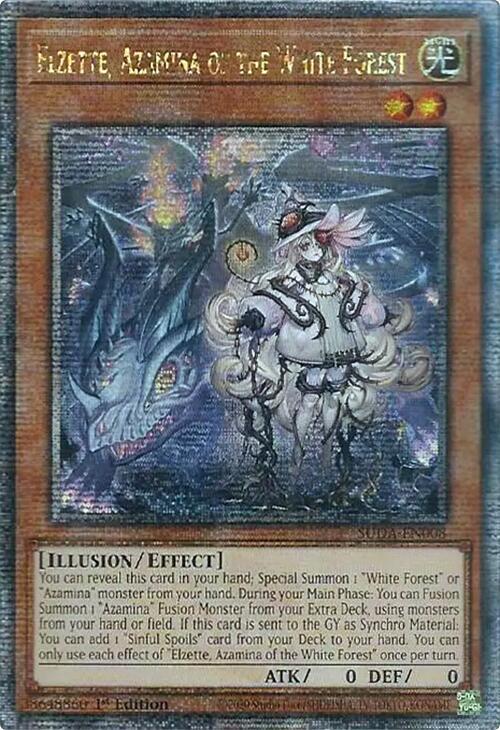 Elzette, Azamina of the White Forest (Quarter Century Secret Rare) SUDA-EN008 card from Supreme Darkness