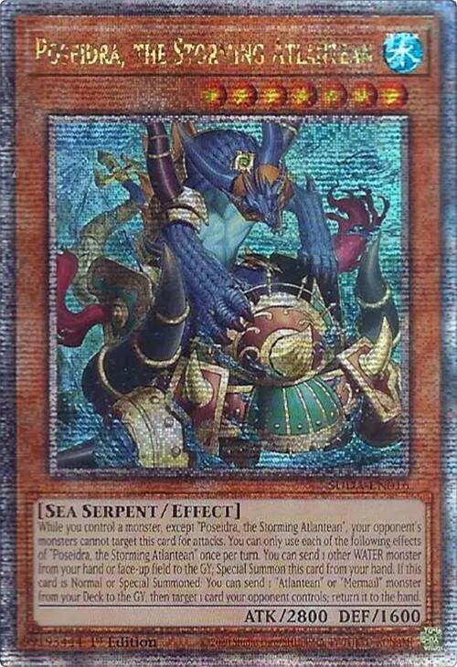 Poseidra, the Storming Atlantean (Quarter Century Secret Rare) SUDA-EN016 card from Supreme Darkness