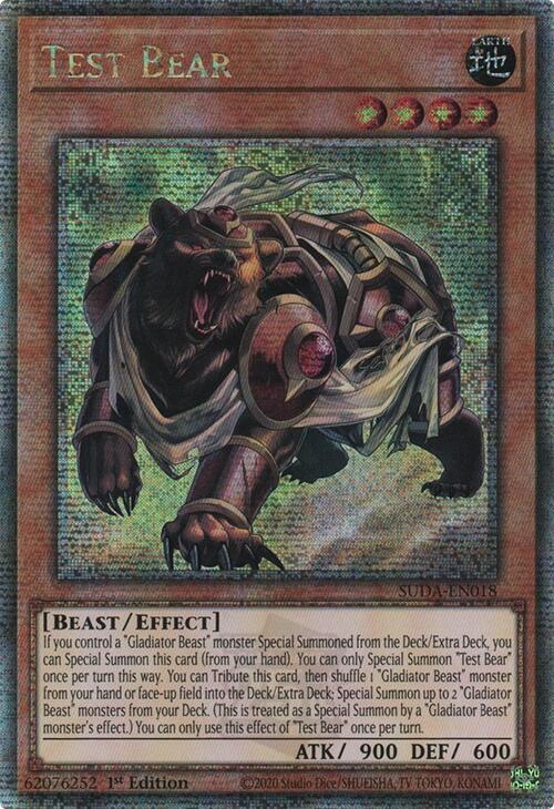 Test Bear (Quarter Century Secret Rare) SUDA-EN018 card from Supreme Darkness