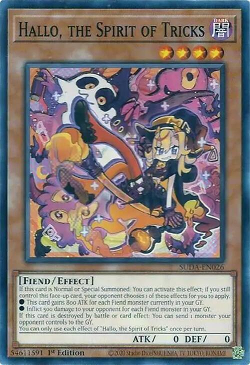 Hallo, the Spirit of Tricks SUDA-EN026 card from Supreme Darkness