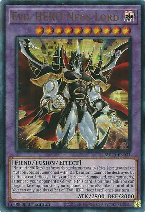 Evil HERO Neos Lord SUDA-EN031 card from Supreme Darkness