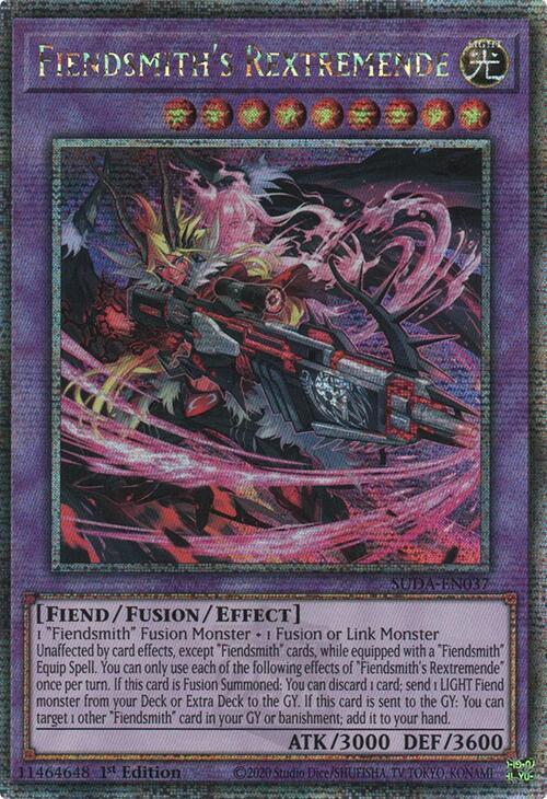 Fiendsmith's Rextremende (Quarter Century Secret Rare) SUDA-EN037 card from Supreme Darkness