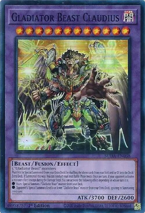 Gladiator Beast Claudius SUDA-EN038 card from Supreme Darkness