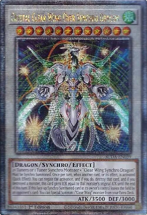Crystal Clear Wing Over Synchro Dragon (Quarter Century Secret Rare) SUDA-EN039 card from Supreme Darkness