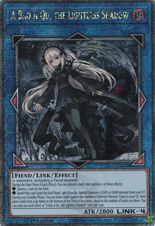 A Bao A Qu, the Lightless Shadow (Quarter Century Secret Rare) SUDA-EN049 card from Supreme Darkness