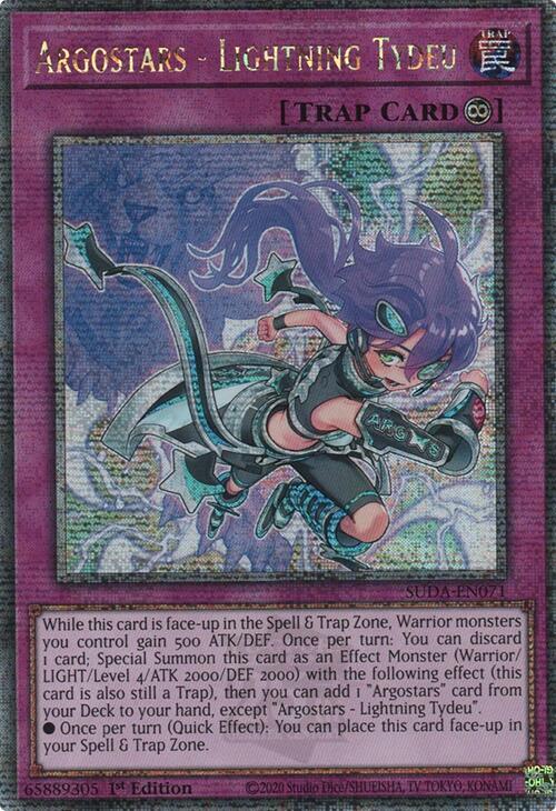 Argostars - Lightning Tydeu (Quarter Century Secret Rare) SUDA-EN071 card from Supreme Darkness