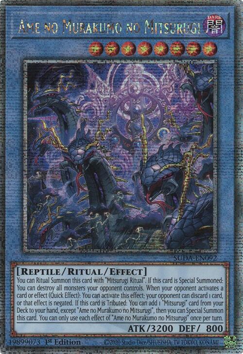 Ame no Murakumo no Mitsurugi (Quarter Century Secret Rare) SUDA-EN092 card from Supreme Darkness
