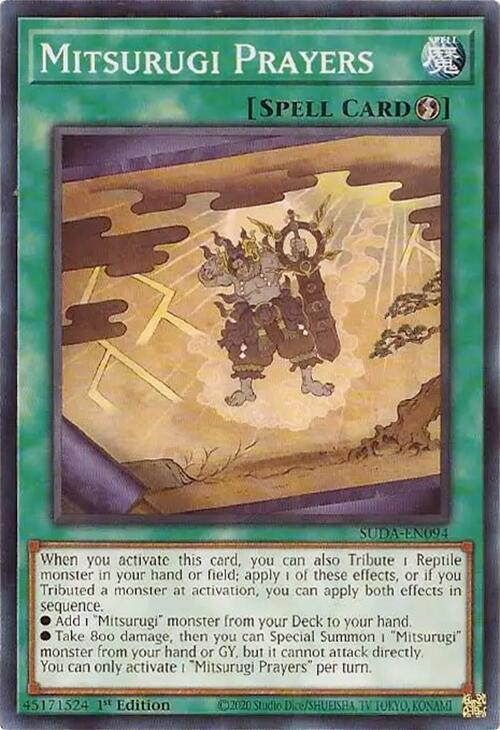 Mitsurugi Prayers SUDA-EN094 card from Supreme Darkness