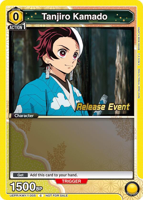 Tanjiro Kamado UEPR/KMY-1-005 card from UE05BT: Demon Slayer: Kimetsu no Yaiba Release Event Cards