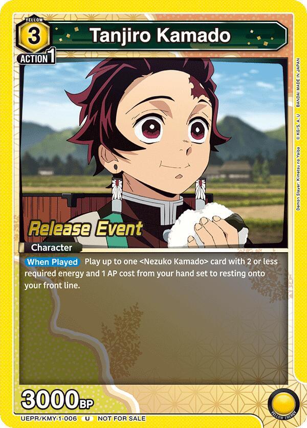 Tanjiro Kamado UEPR/KMY-1-006 card from UE05BT: Demon Slayer: Kimetsu no Yaiba Release Event Cards