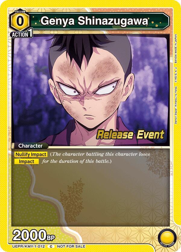 Genya Shinazugawa UEPR/KMY-1-012 card from UE05BT: Demon Slayer: Kimetsu no Yaiba Release Event Cards