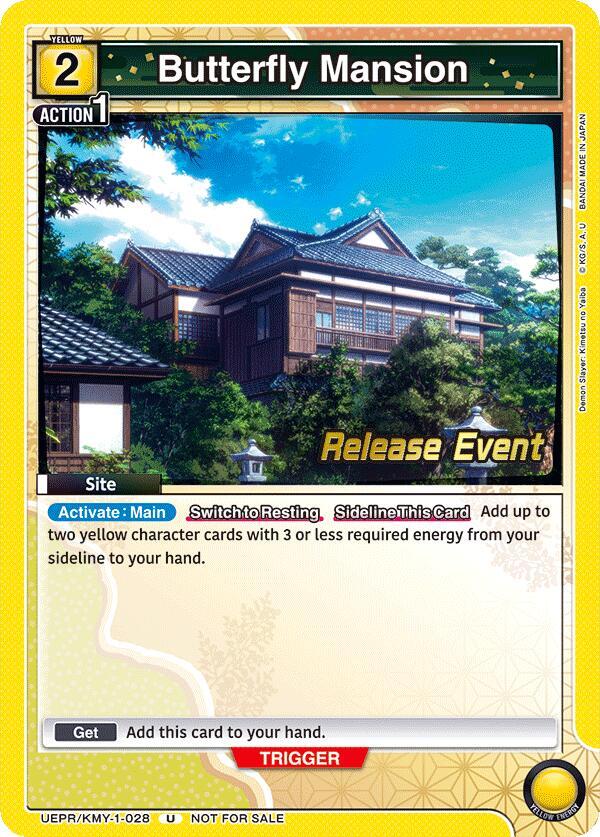 Butterfly Mansion UEPR/KMY-1-028 card from UE05BT: Demon Slayer: Kimetsu no Yaiba Release Event Cards
