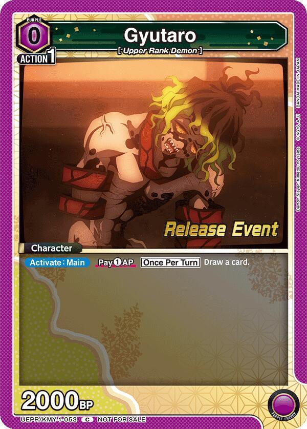 Gyutaro UEPR/KMY-1-053 card from UE05BT: Demon Slayer: Kimetsu no Yaiba Release Event Cards