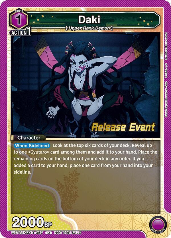 Daki UEPR/KMY-1-057 card from UE05BT: Demon Slayer: Kimetsu no Yaiba Release Event Cards