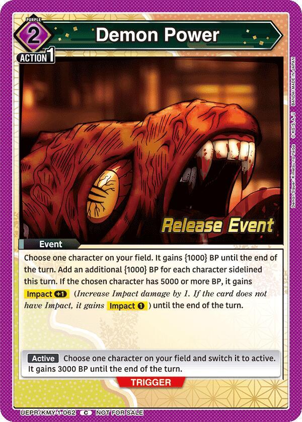Demon Power UEPR/KMY-1-062 card from UE05BT: Demon Slayer: Kimetsu no Yaiba Release Event Cards