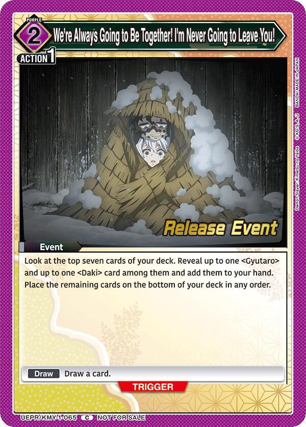 We're Always Going to Be Together! I'm Never Going to Leave You! UEPR/KMY-1-065 card from UE05BT: Demon Slayer: Kimetsu no Yaiba Release Event Cards