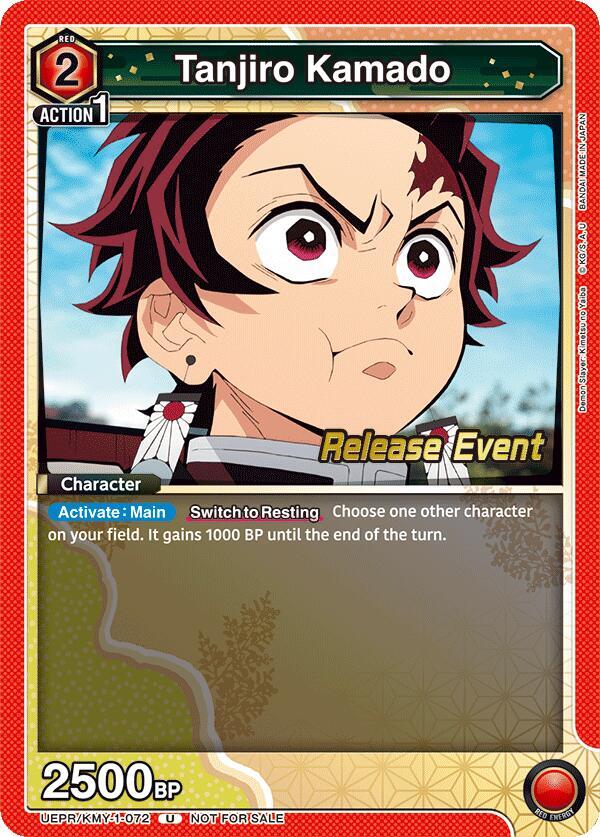 Tanjiro Kamado UEPR/KMY-1-072 card from UE05BT: Demon Slayer: Kimetsu no Yaiba Release Event Cards