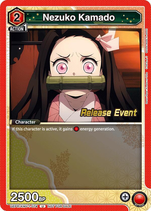 Nezuko Kamado UEPR/KMY-1-074 card from UE05BT: Demon Slayer: Kimetsu no Yaiba Release Event Cards