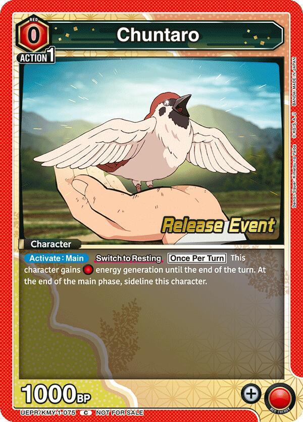 Chuntaro UEPR/KMY-1-075 card from UE05BT: Demon Slayer: Kimetsu no Yaiba Release Event Cards