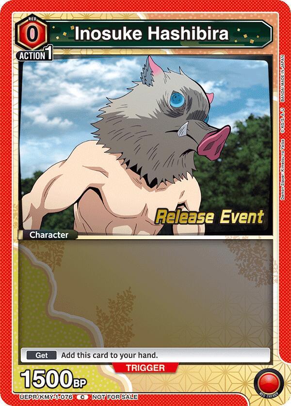 Inosuke Hashibira UEPR/KMY-1-076 card from UE05BT: Demon Slayer: Kimetsu no Yaiba Release Event Cards