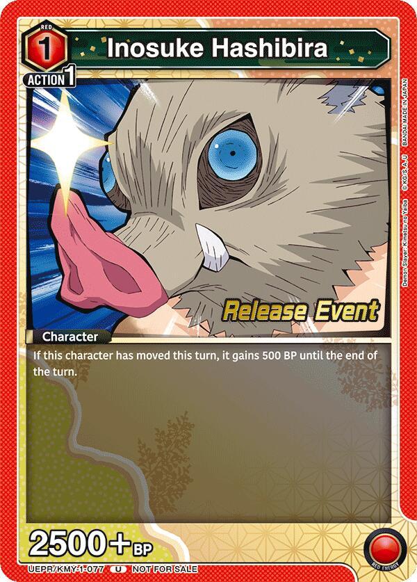 Inosuke Hashibira UEPR/KMY-1-077 card from UE05BT: Demon Slayer: Kimetsu no Yaiba Release Event Cards