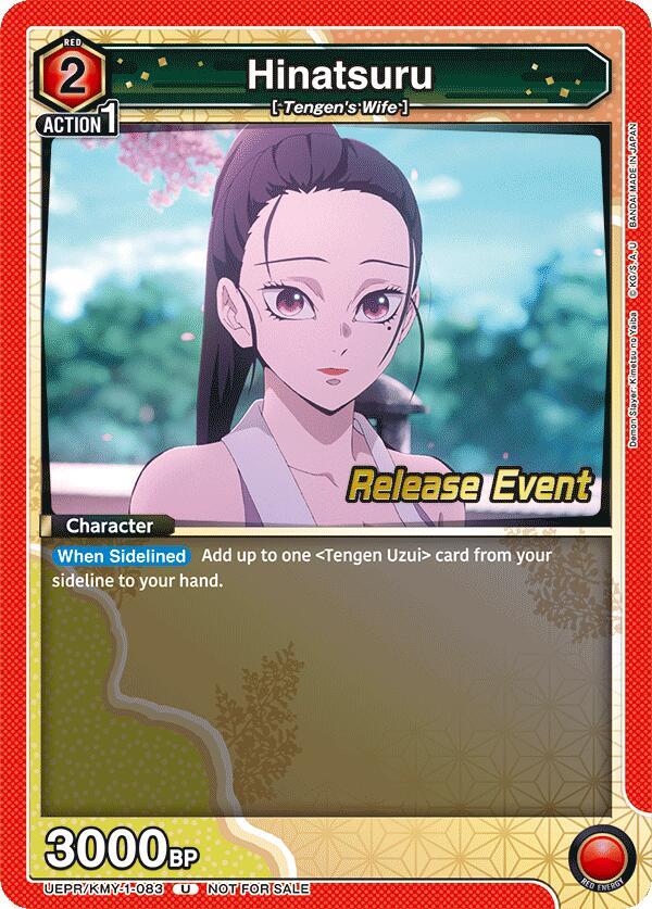 Hinatsuru UEPR/KMY-1-083 card from UE05BT: Demon Slayer: Kimetsu no Yaiba Release Event Cards