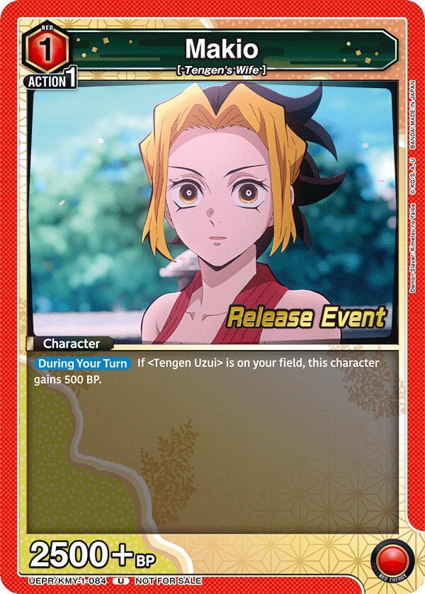 Makio UEPR/KMY-1-084 card from UE05BT: Demon Slayer: Kimetsu no Yaiba Release Event Cards